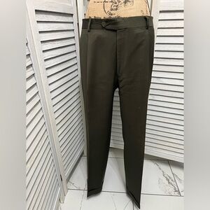 Y2K Pierre Cardin Men's Dark Olive Dress Pants